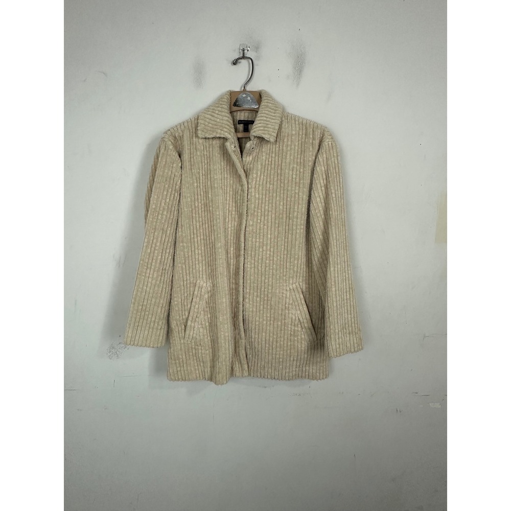 Eileen Fisher Cream Organic Cotton‎ Corduroy Jacket XXS F19DVL Minimalist Coat